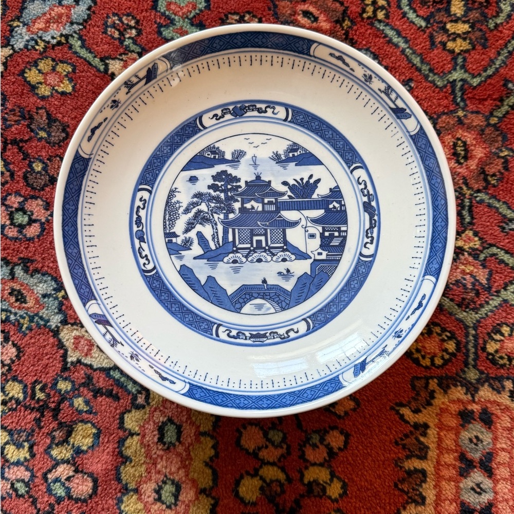 Blue and White Vintage Compote Dish